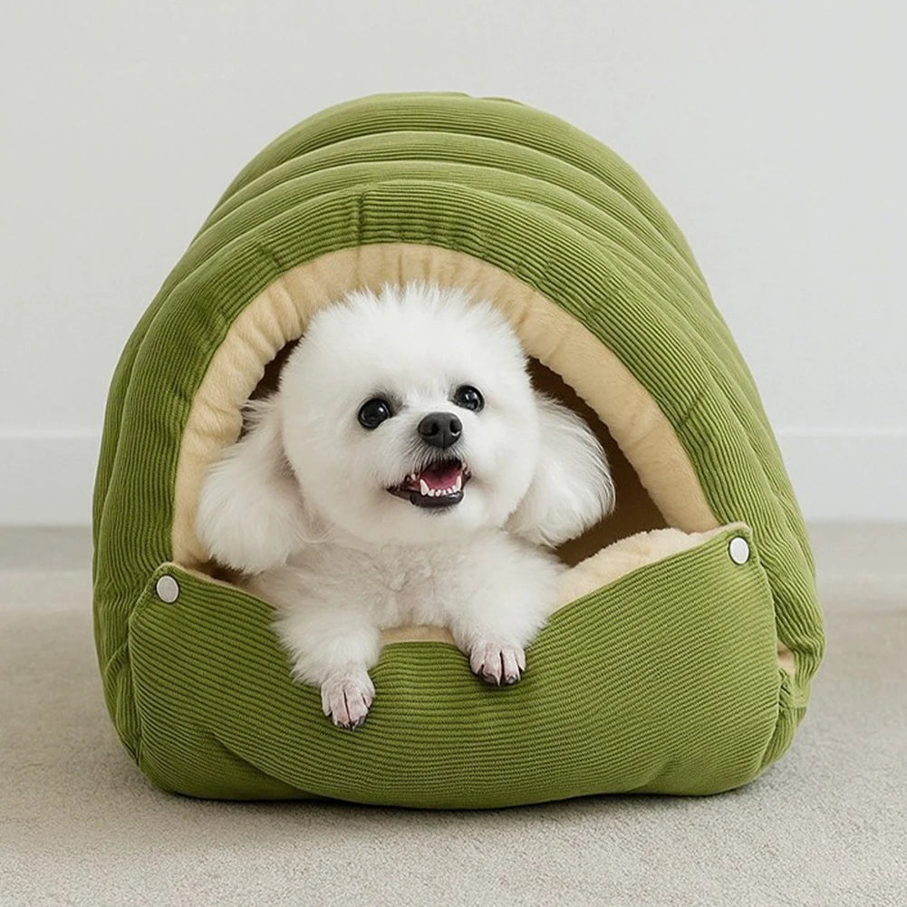Cosy Plush Pet Cave Bed – Warm & Enclosed Comfort for Cats and Dogs
