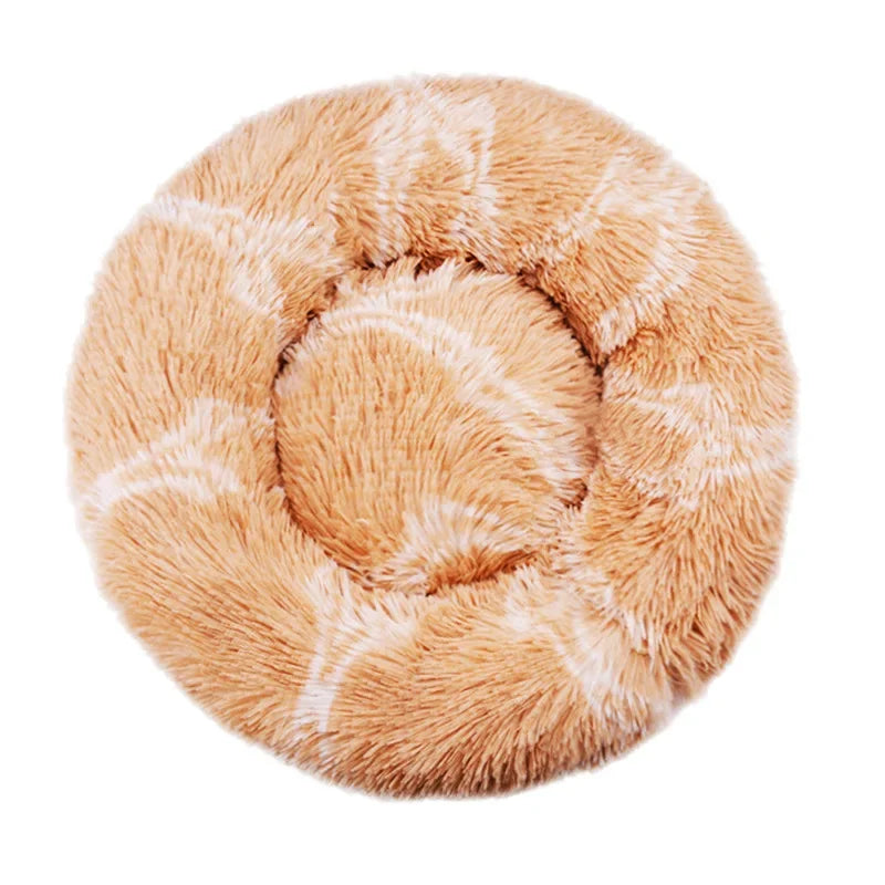 Plush Calming Round Dog & Cat Pet Bed