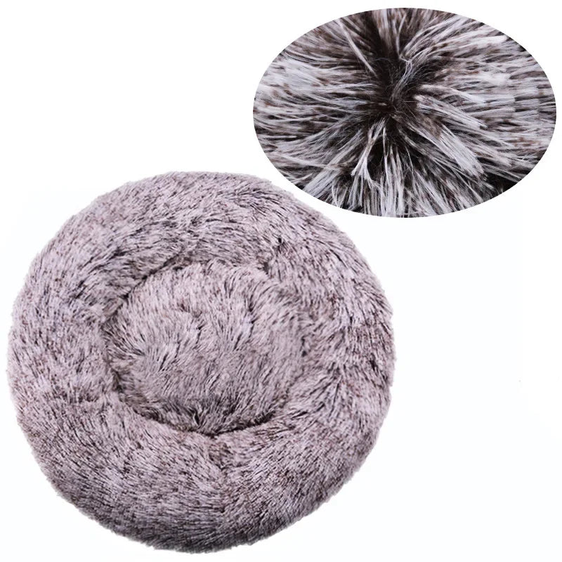 Plush Calming Round Dog & Cat Pet Bed