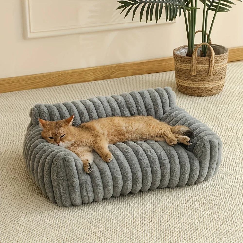 Orthopaedic Plush Cat Sofa Bed and Supportive Comfort