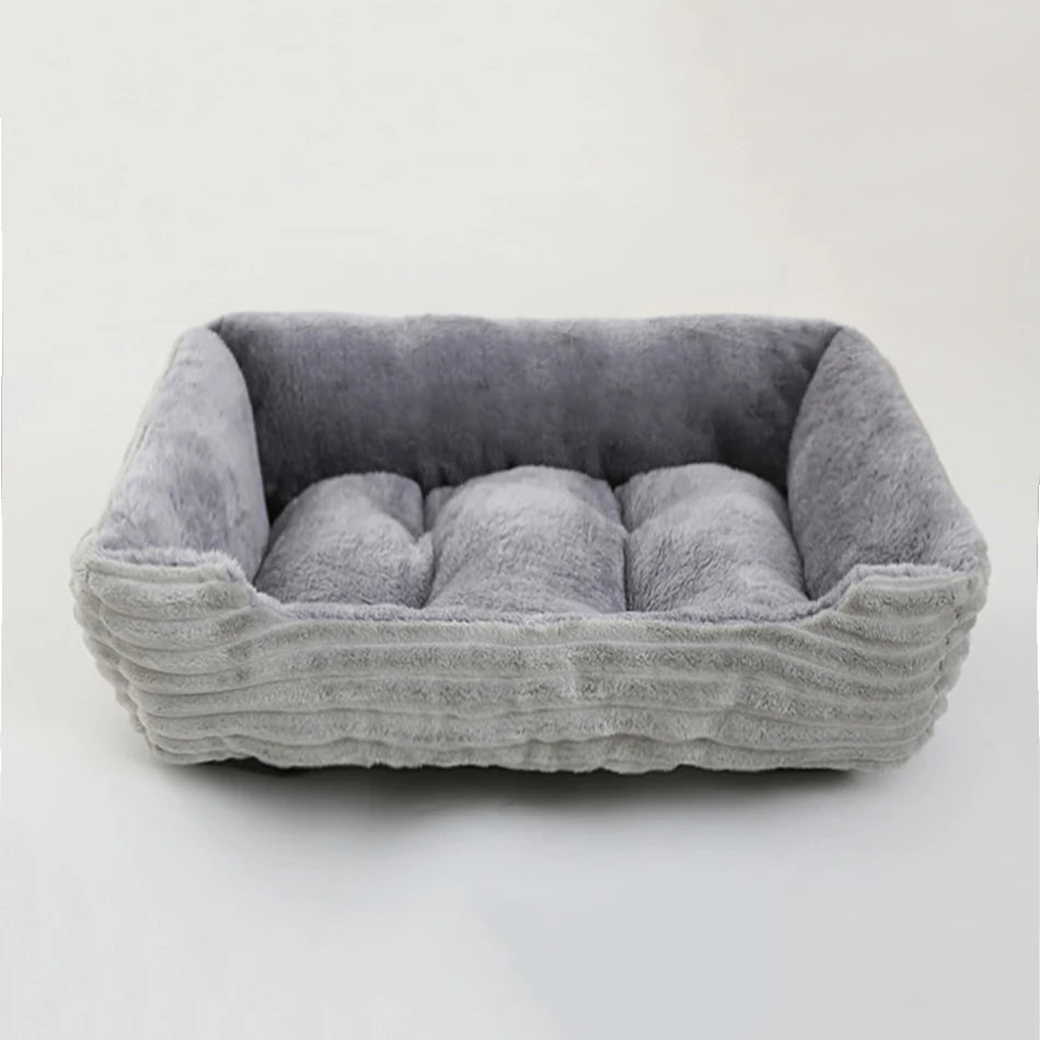 Square Plush Pet Sofa Bed  Calm & Cosy Comfort