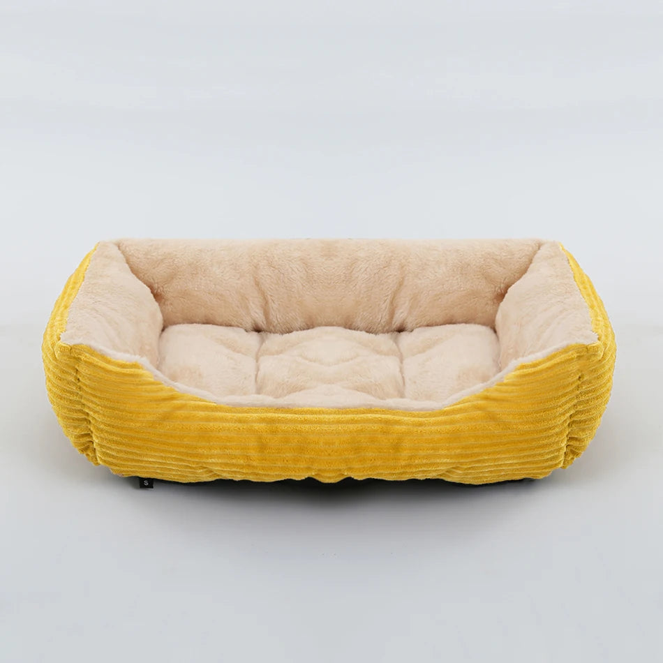 Square Plush Pet Sofa Bed  Calm & Cosy Comfort