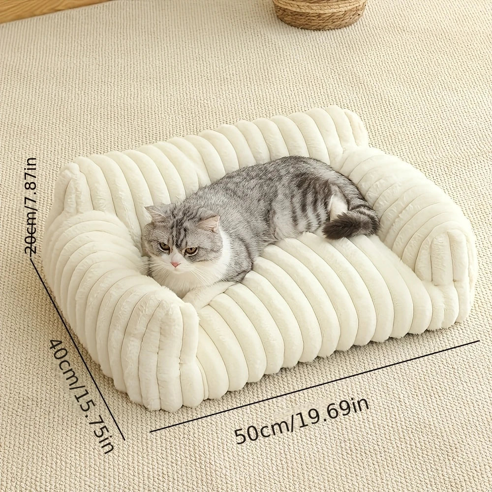 Orthopaedic Plush Cat Sofa Bed and Supportive Comfort