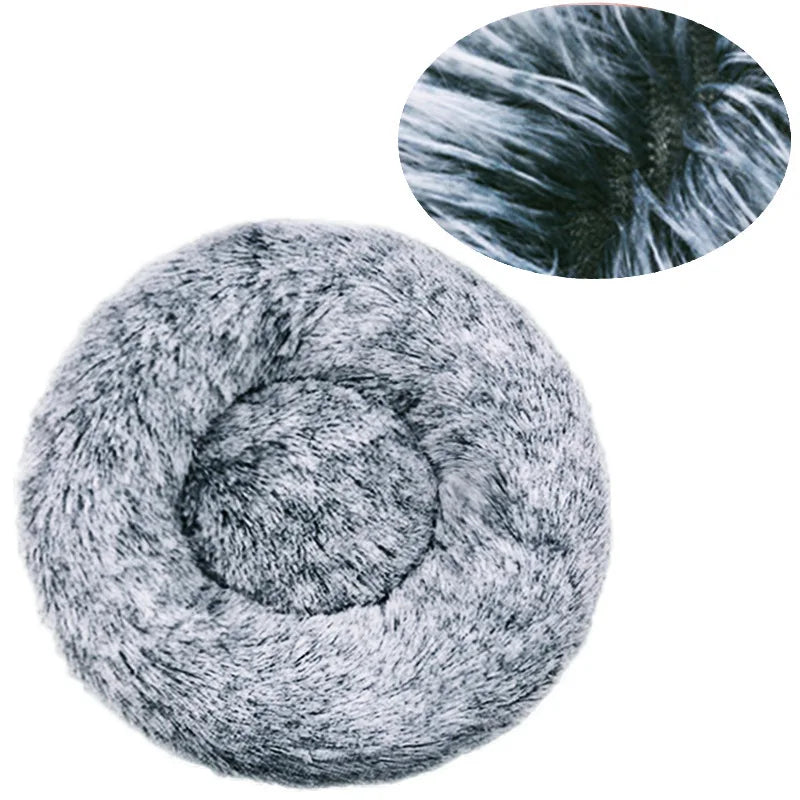 Plush Calming Round Dog & Cat Pet Bed