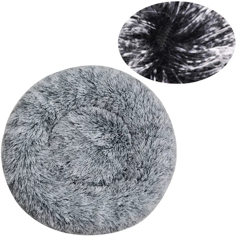 Plush Calming Round Dog & Cat Pet Bed