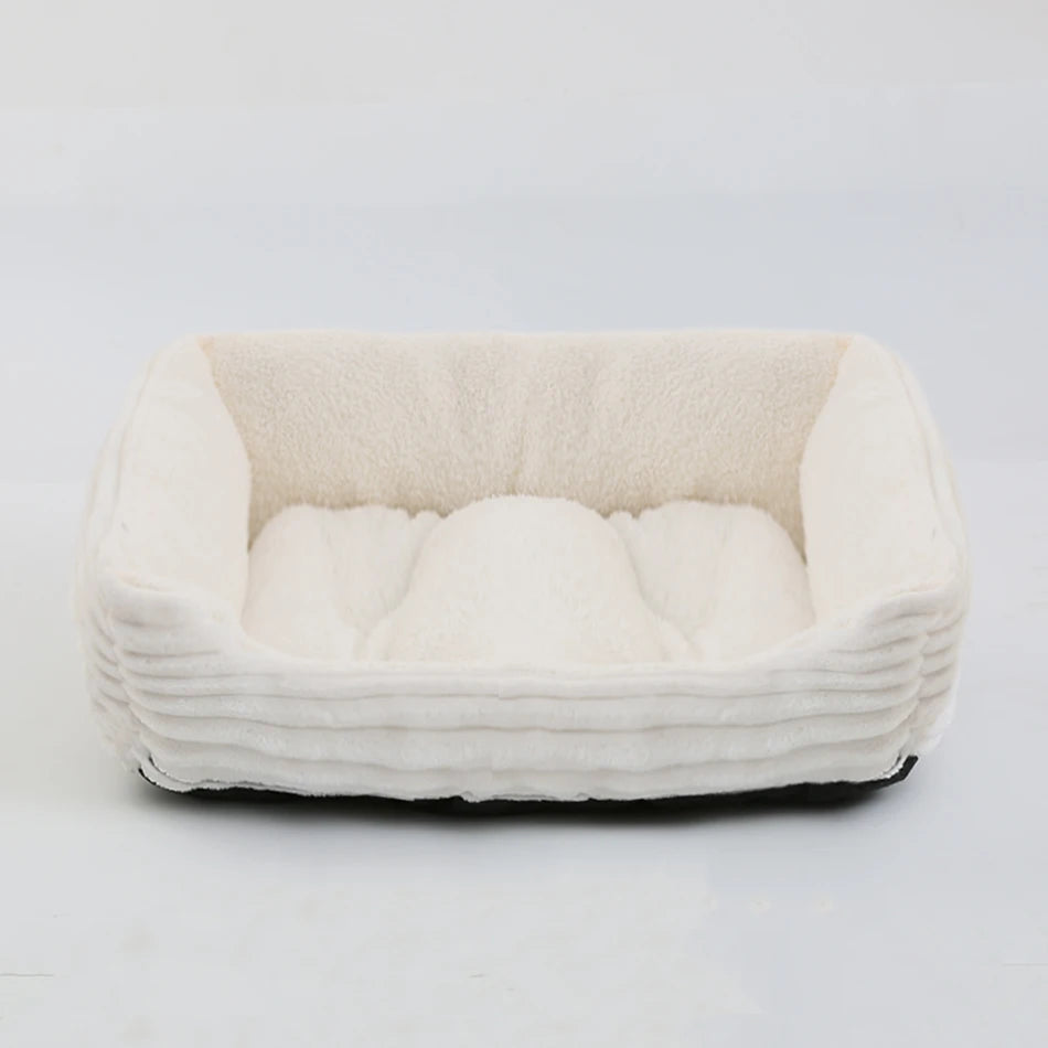 Square Plush Pet Sofa Bed  Calm & Cosy Comfort