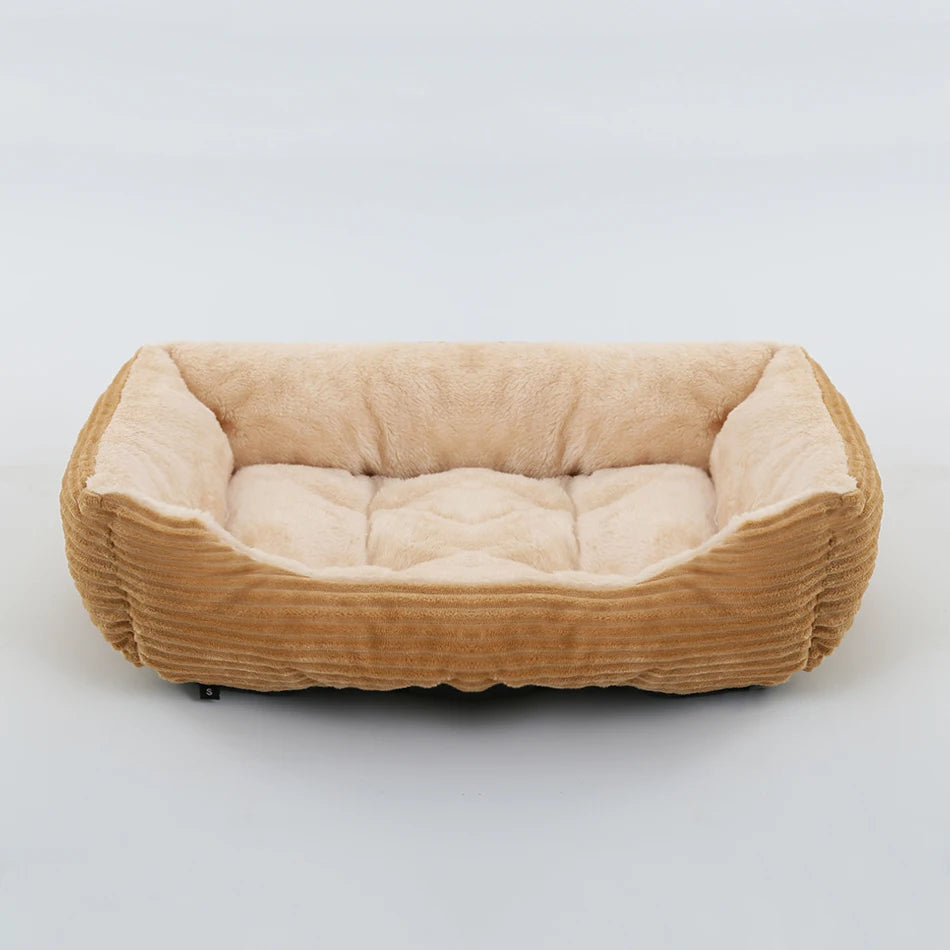 Square Plush Pet Sofa Bed  Calm & Cosy Comfort
