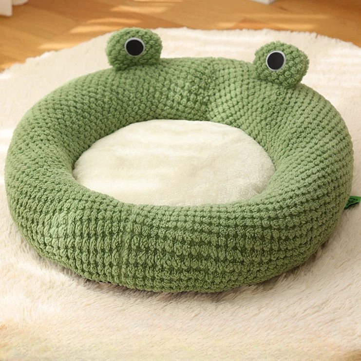 Plush Enclosed Pet Nest Bed  Warm & Secure Hideaway