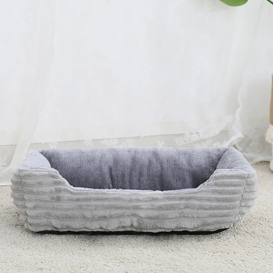 Square Plush Pet Sofa Bed  Calm & Cosy Comfort