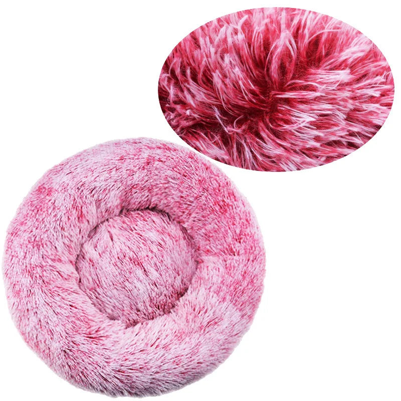 Plush Calming Round Dog & Cat Pet Bed