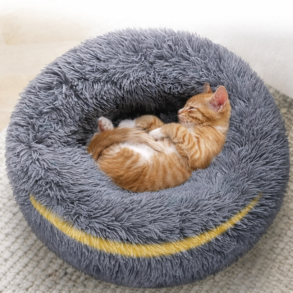 Plush Calming Round Dog & Cat Pet Bed