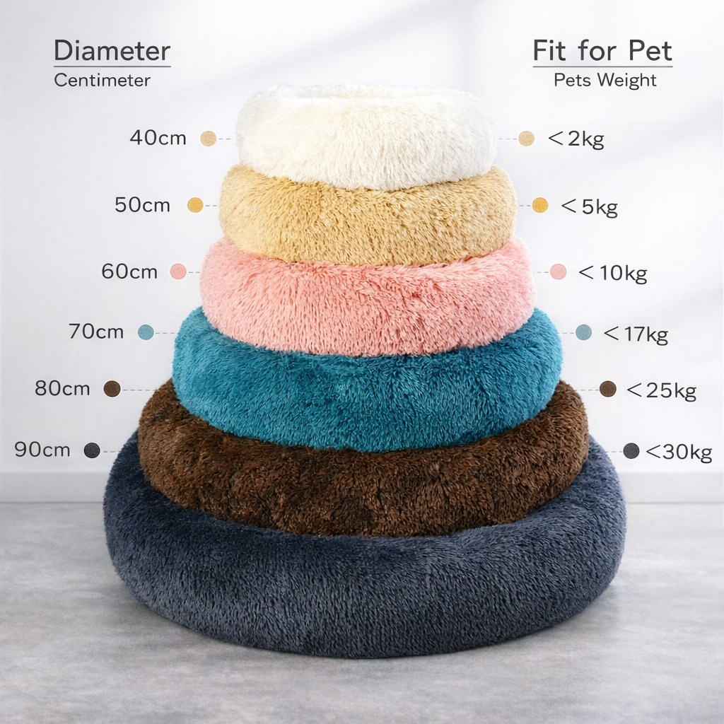 Plush Calming Round Dog & Cat Pet Bed
