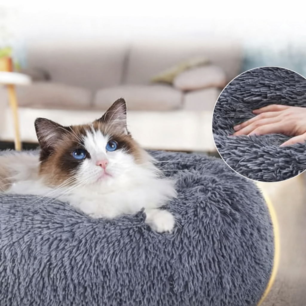Plush Calming Round Dog & Cat Pet Bed
