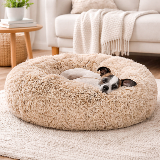 Plush Calming Round Dog & Cat Pet Bed